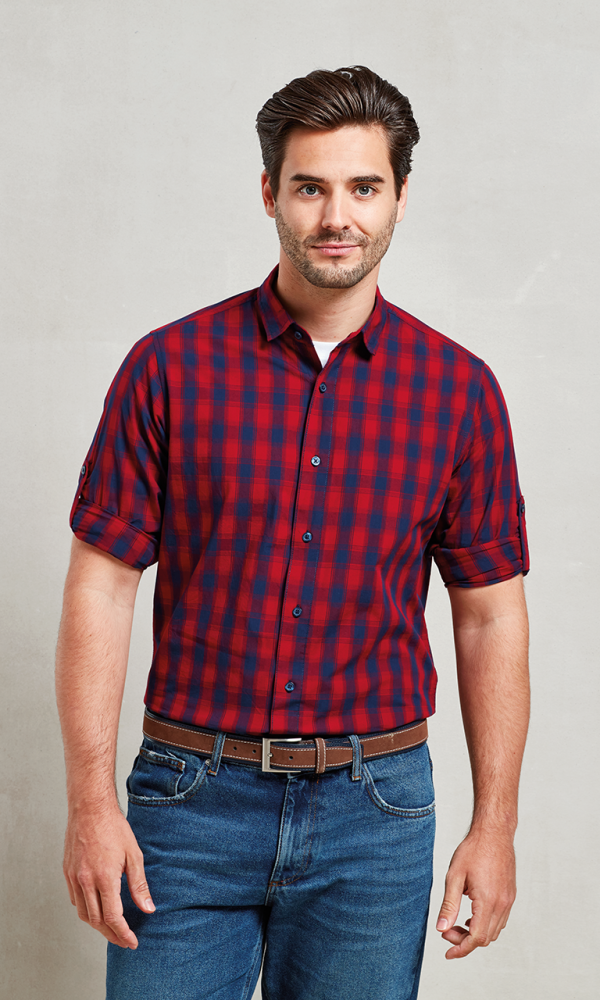 'MULLIGAN' CHECK - MEN'S LONG SLEEVE COTTON SHIRT
