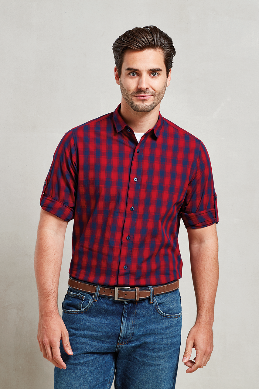 'MULLIGAN' CHECK - MEN'S LONG SLEEVE COTTON SHIRT