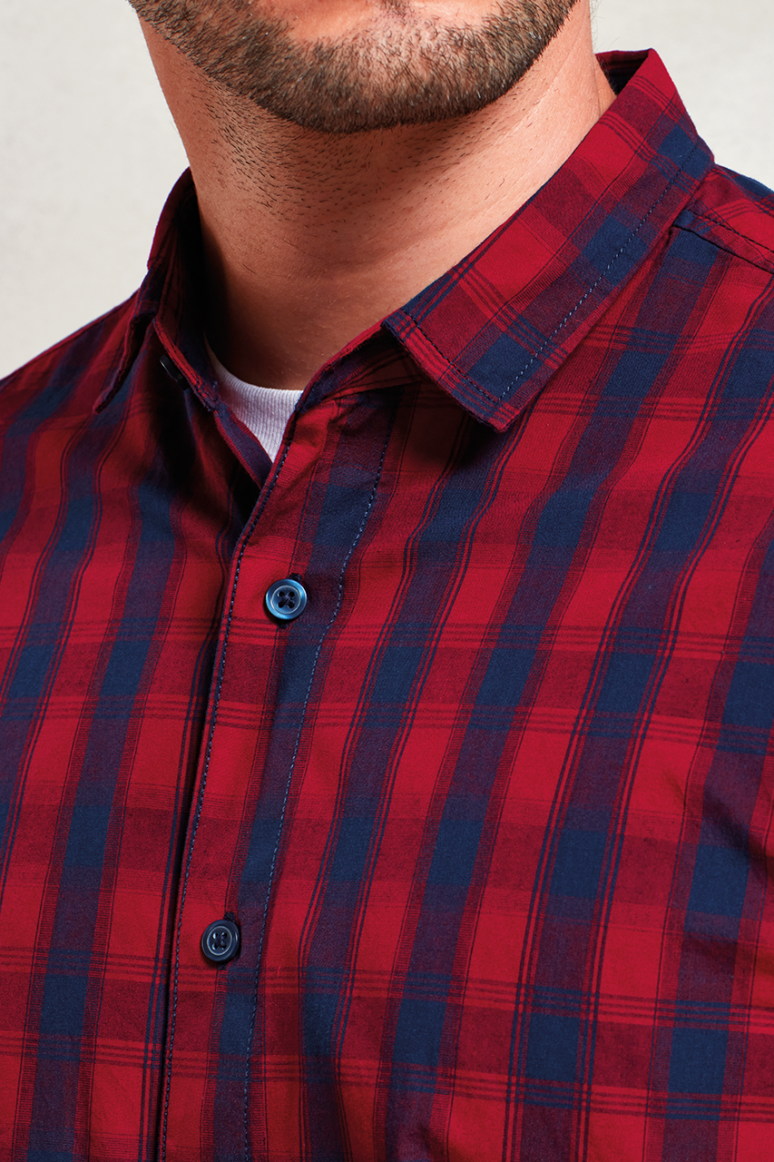 'MULLIGAN' CHECK - MEN'S LONG SLEEVE COTTON SHIRT - Slika 2