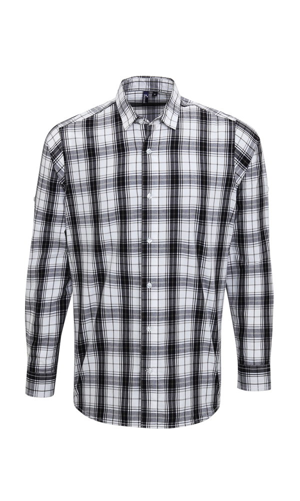 'GINMILL' CHECK - MEN'S LONG SLEEVE COTTON SHIRT