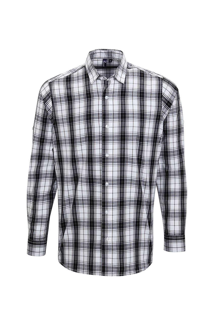 'GINMILL' CHECK - MEN'S LONG SLEEVE COTTON SHIRT