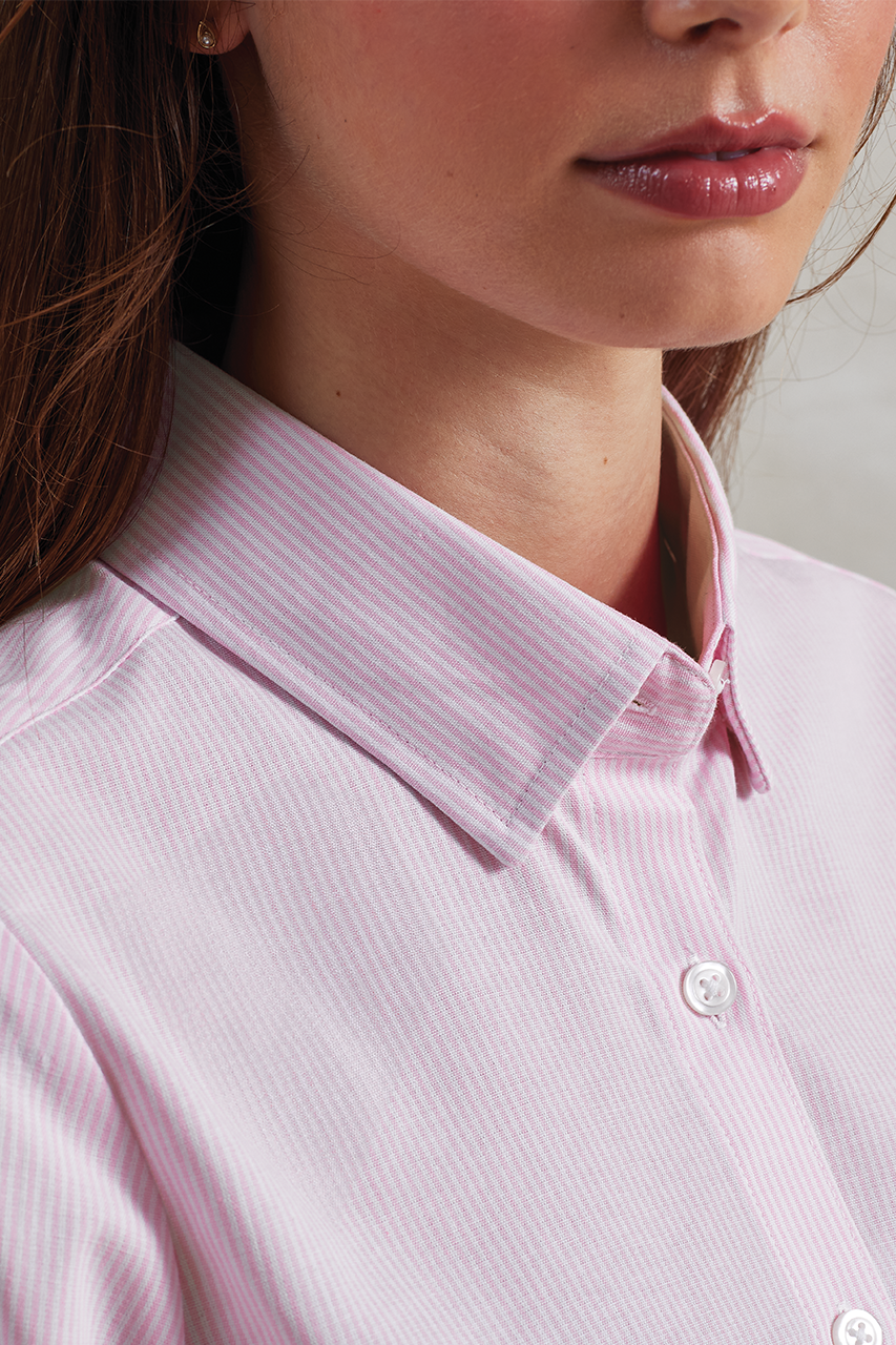 WOMEN'S COTTON RICH OXFORD STRIPES SHIRT - Slika 2