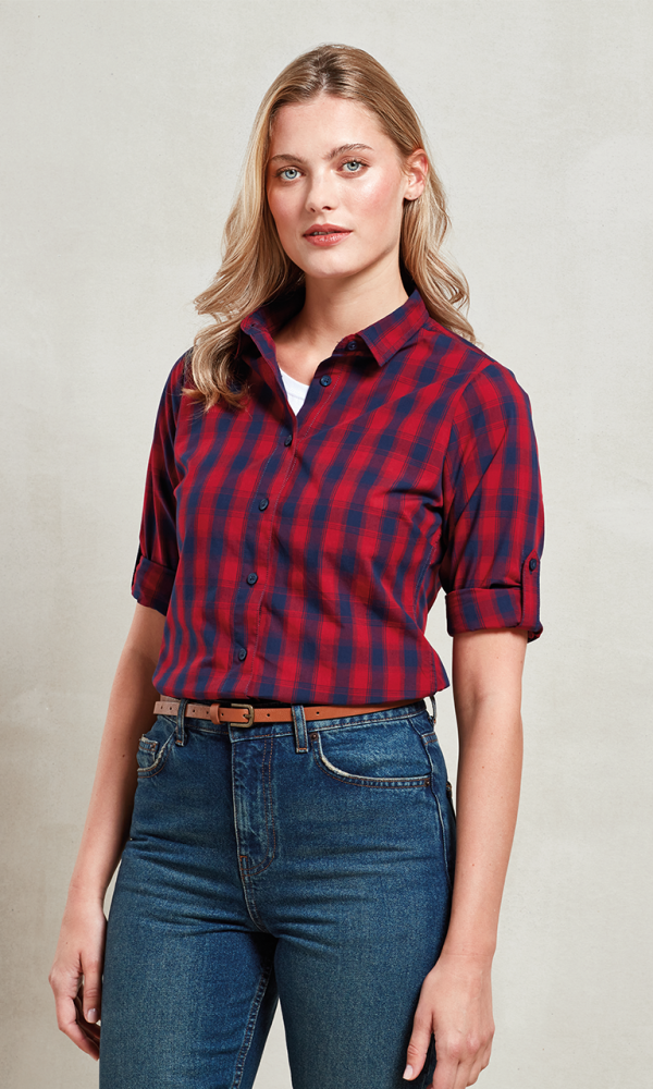 'MULLIGAN' CHECK - WOMEN'S LONG SLEEVE COTTON SHIRT