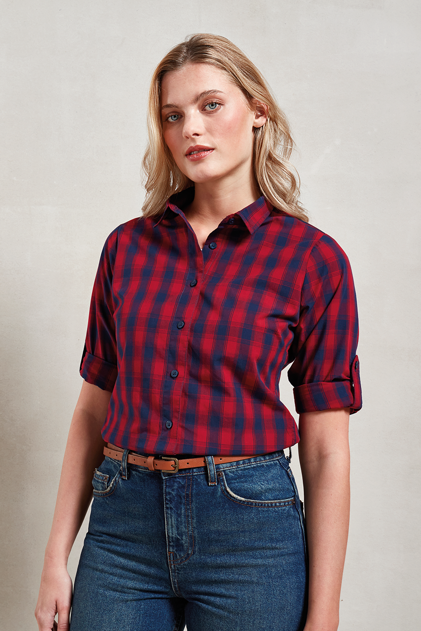 'MULLIGAN' CHECK - WOMEN'S LONG SLEEVE COTTON SHIRT - Slika 2