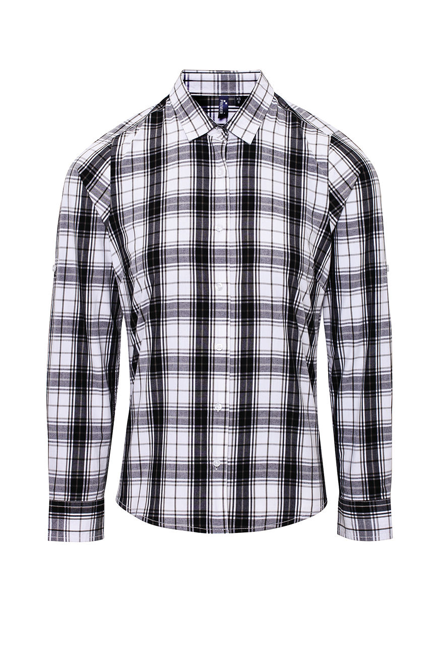'GINMILL' CHECK - WOMEN'S LONG SLEEVE COTTON SHIRT