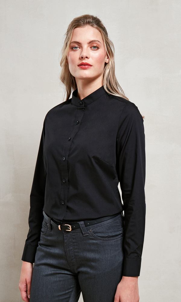 WOMEN’S BANDED COLLAR 'GRANDAD' SHIRT