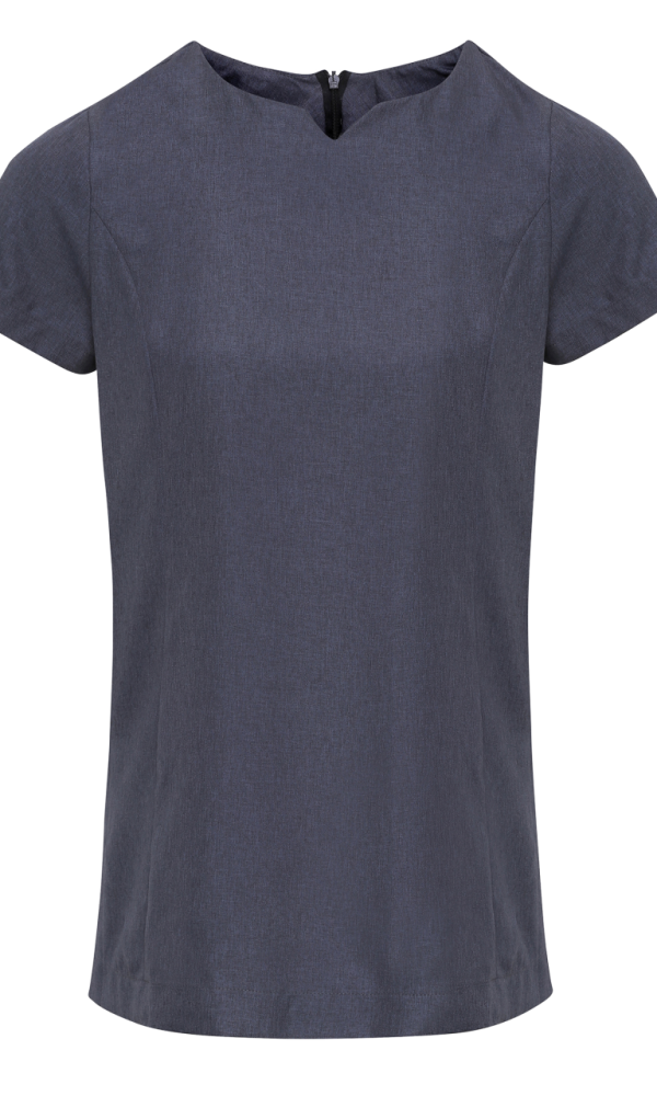 ‘VIOLA' LINEN-LOOK CUT NECK BEAUTY TUNIC