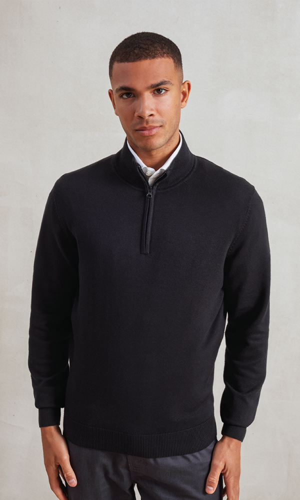 MEN'S QUARTER-ZIP KNITTED SWEATER