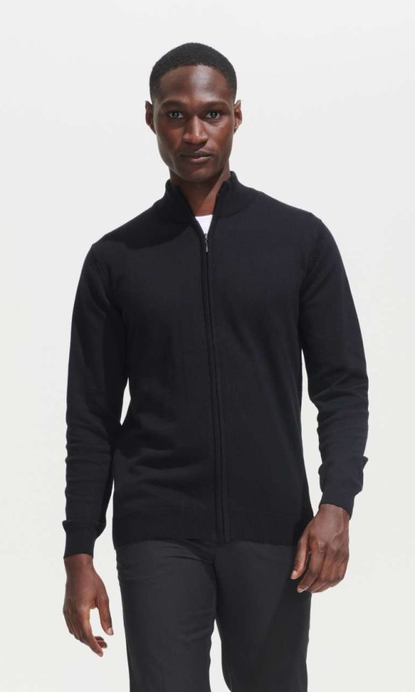 SOL'S GORDON MEN ZIPPED KNITTED CARDIGAN