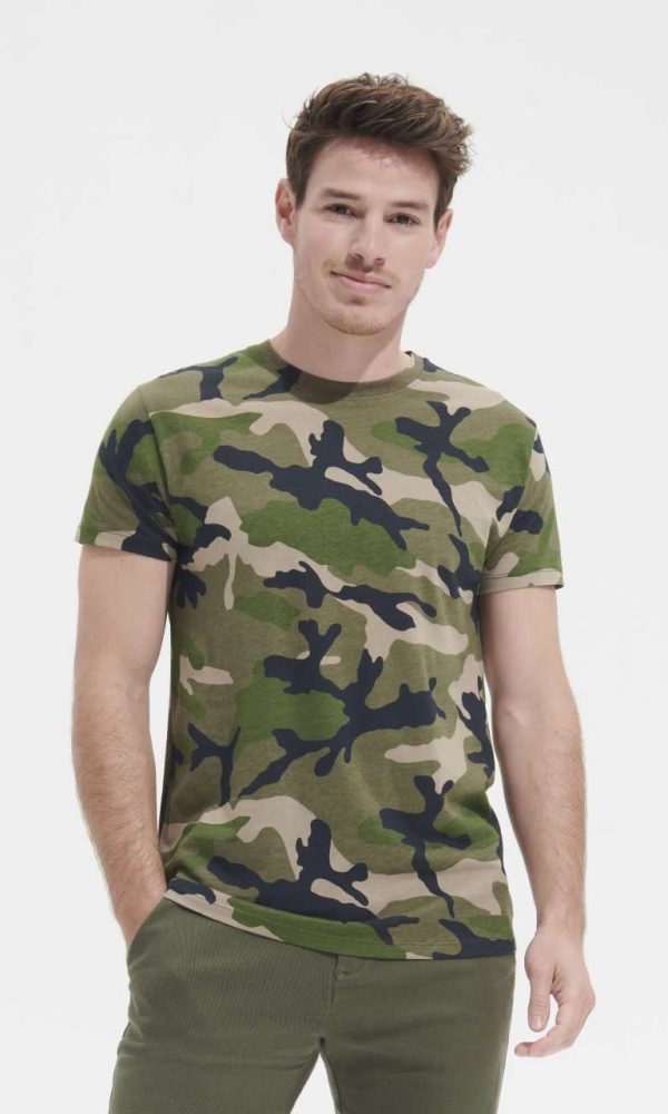 SOL'S CAMO MEN - ROUND COLLAR T-SHIRT