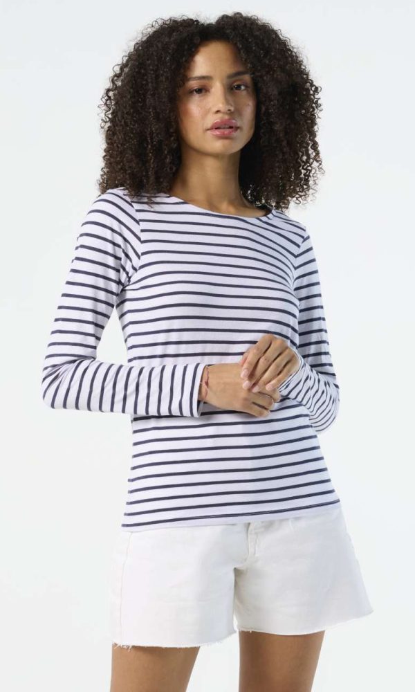 SOL'S MARINE WOMEN - LONG SLEEVE STRIPED T-SHIRT