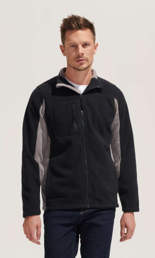 SOL'S NORDIC - MEN’S TWO-COLOUR ZIPPED FLEECE JACKET