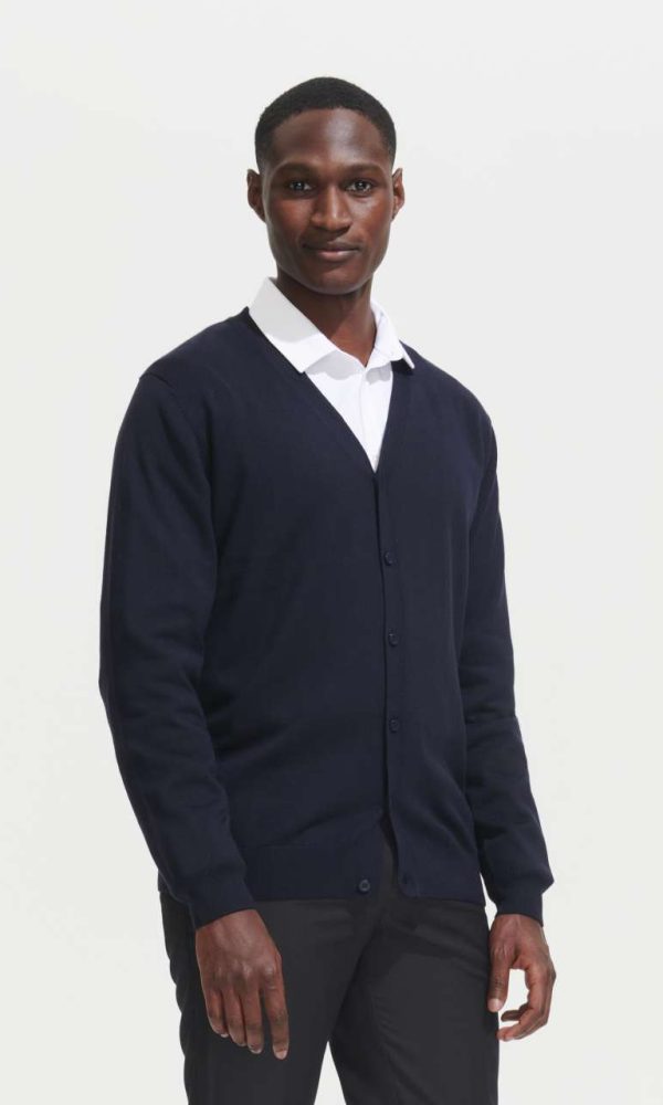 SOL'S GOLDEN MEN - V-NECK KNITTED CARDIGAN