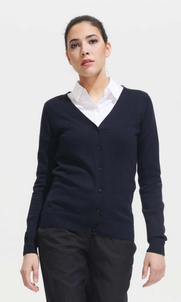 SOL'S GOLDEN WOMEN - V-NECK KNITTED CARDIGAN