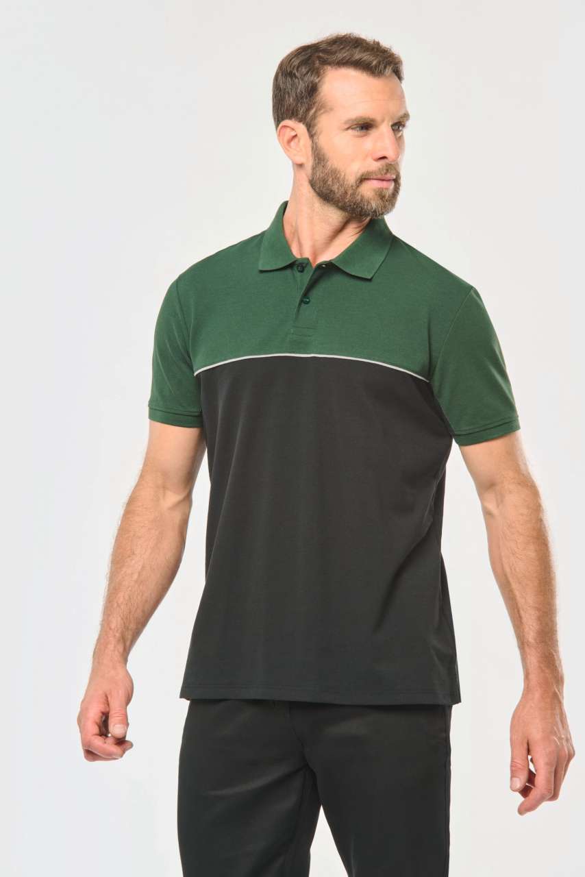 UNISEX ECO-FRIENDLY TWO-TONE SHORT SLEEVE POLO SHIRT - Slika 3