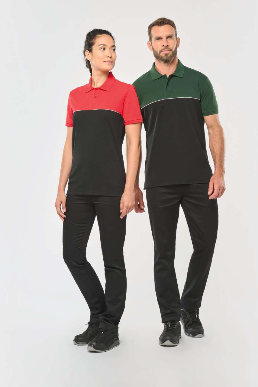 UNISEX ECO-FRIENDLY TWO-TONE SHORT SLEEVE POLO SHIRT - Slika 4