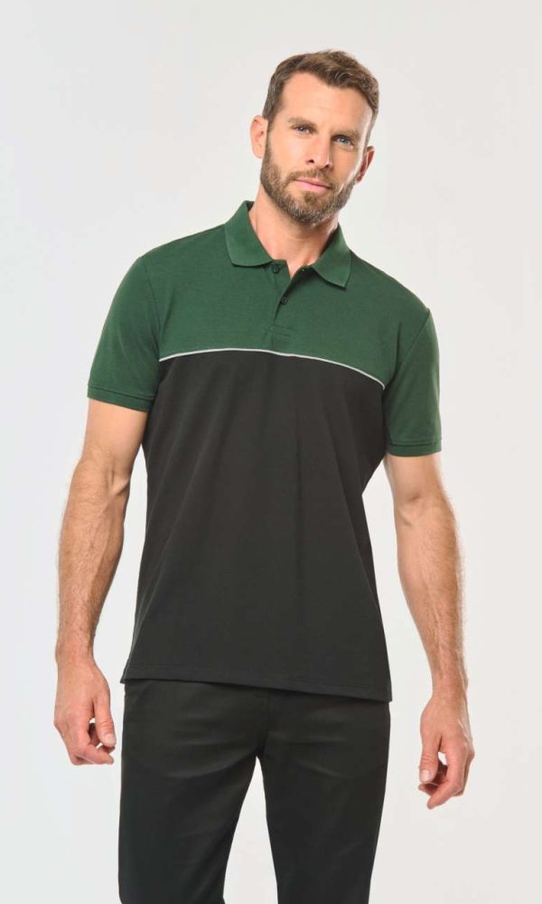 UNISEX ECO-FRIENDLY TWO-TONE SHORT SLEEVE POLO SHIRT