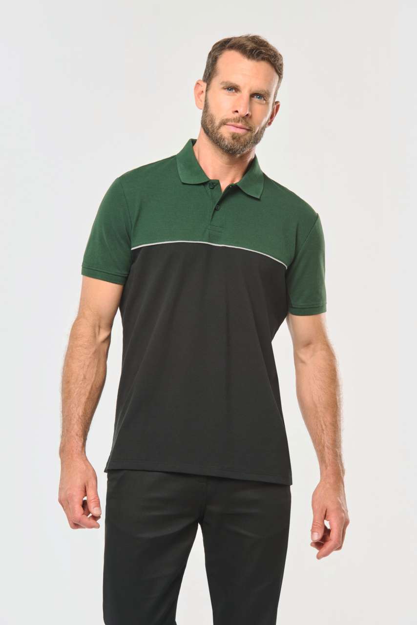 UNISEX ECO-FRIENDLY TWO-TONE SHORT SLEEVE POLO SHIRT