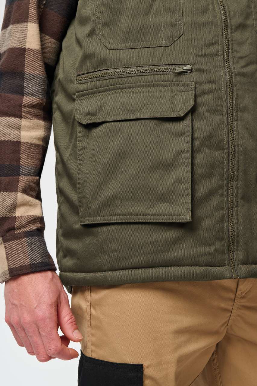 UNISEX PADDED MULTI-POCKET POLYCOTTON VEST - Slika 3