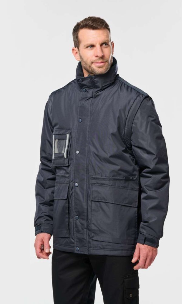 DETACHABLE-SLEEVED WORKWEAR PARKA