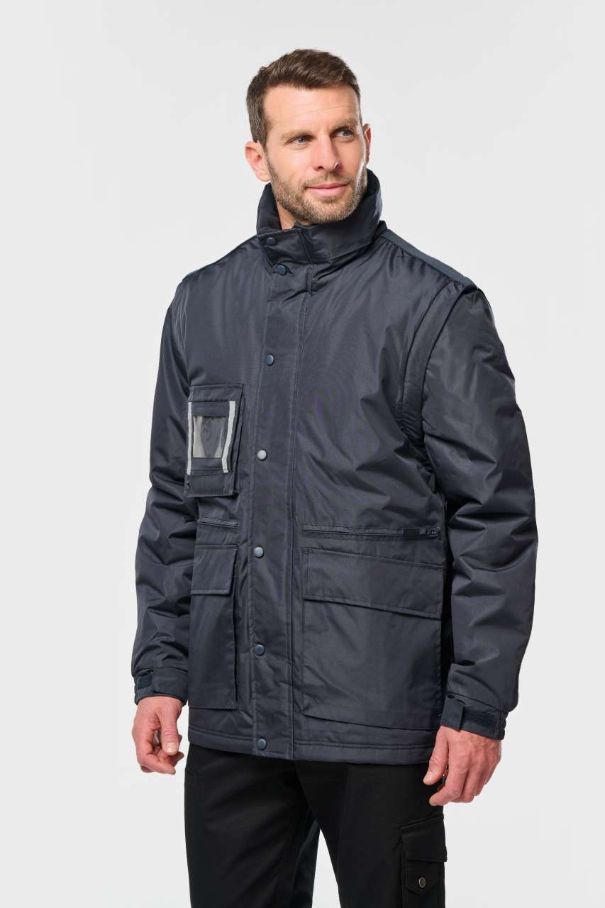 DETACHABLE-SLEEVED WORKWEAR PARKA
