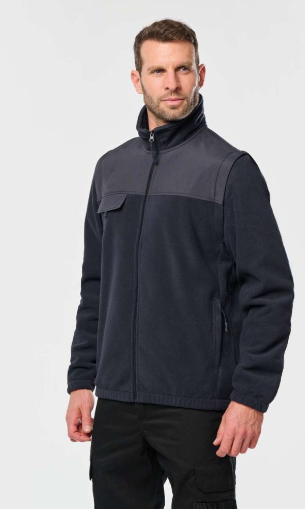 FLEECE JACKET WITH REMOVABLE SLEEVES