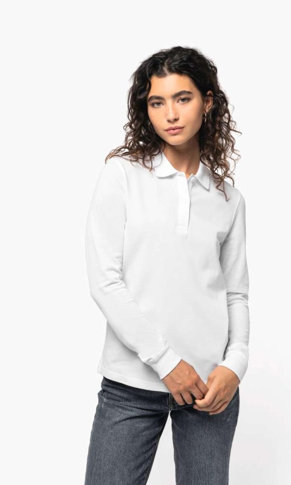 LADIES’ ORGANIC 180 PIQUÉ POLO SHIRT LONG SLEEVES