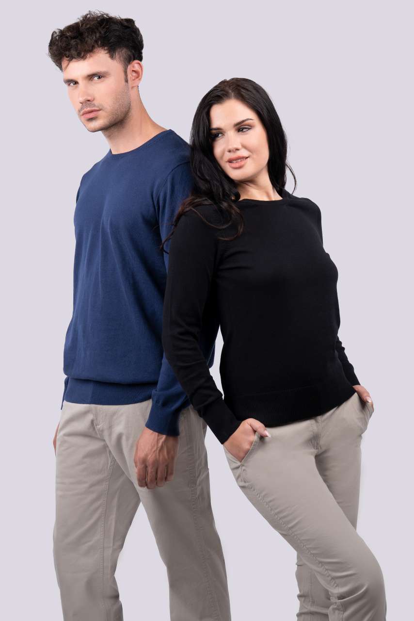 WOMEN’S CREW NECK FINE GAUGE COTTON PULLOVER - Slika 3