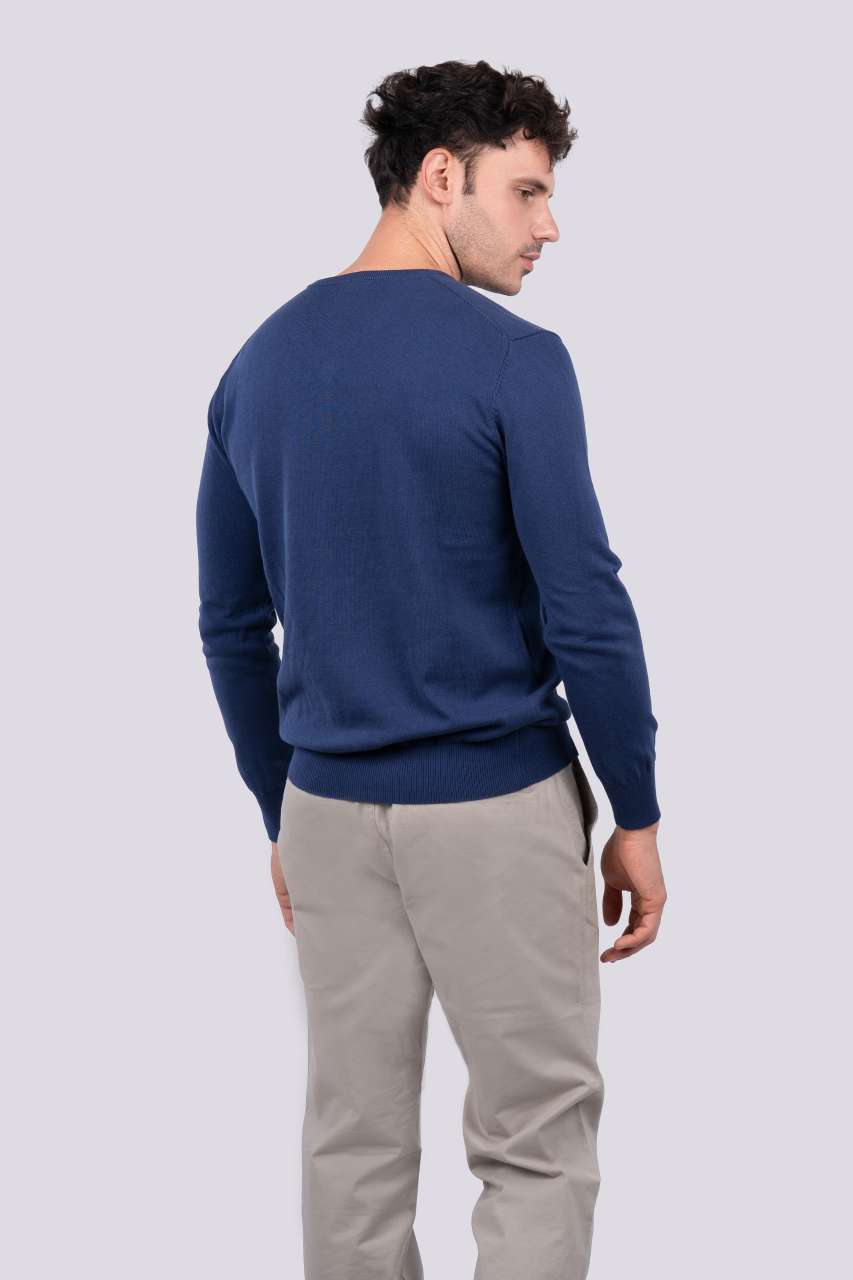MEN’S V-NECK FINE GAUGE COTTON PULLOVER - Slika 5