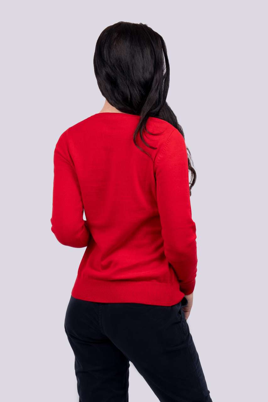 WOMEN’S V-NECK FINE GAUGE COTTON PULLOVER - Slika 2