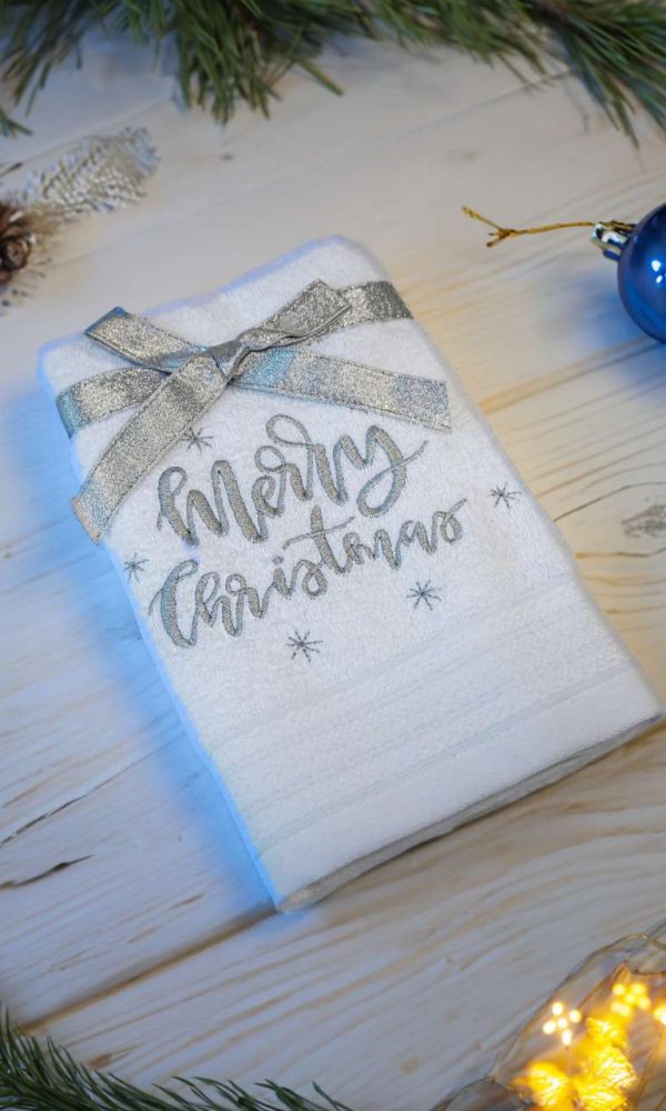 OLIMA CHRISTMAS TOWEL - MERRY CHRISTMAS STARS