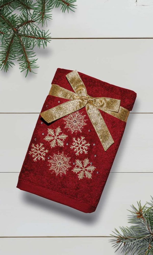 OLIMA CHRISTMAS TOWEL - SNOWFLAKES I