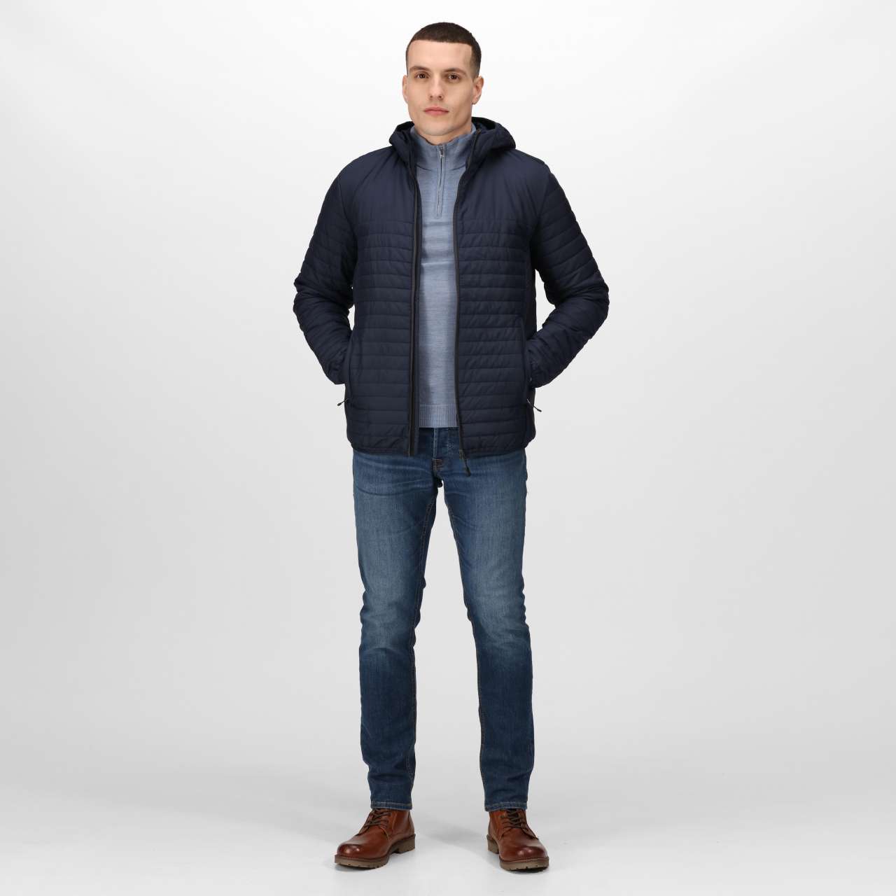 HONESTLY MADE RECYCLED THERMAL HOODED JACKET - Slika 3