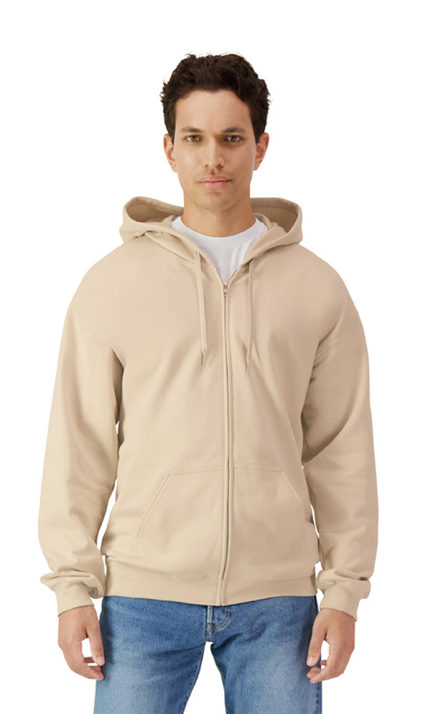 SOFTSTYLE® MIDWEIGHT FLEECE ADULT FULL ZIP HOODED SWEATSHIRT