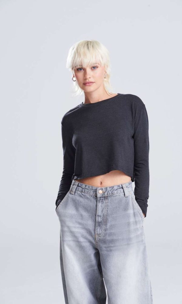 WOMEN'S L/S CROPPED T