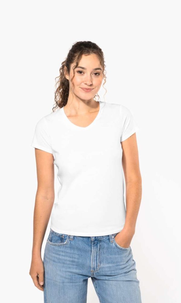 LADIES' SHORT-SLEEVED V-NECK T-SHIRT