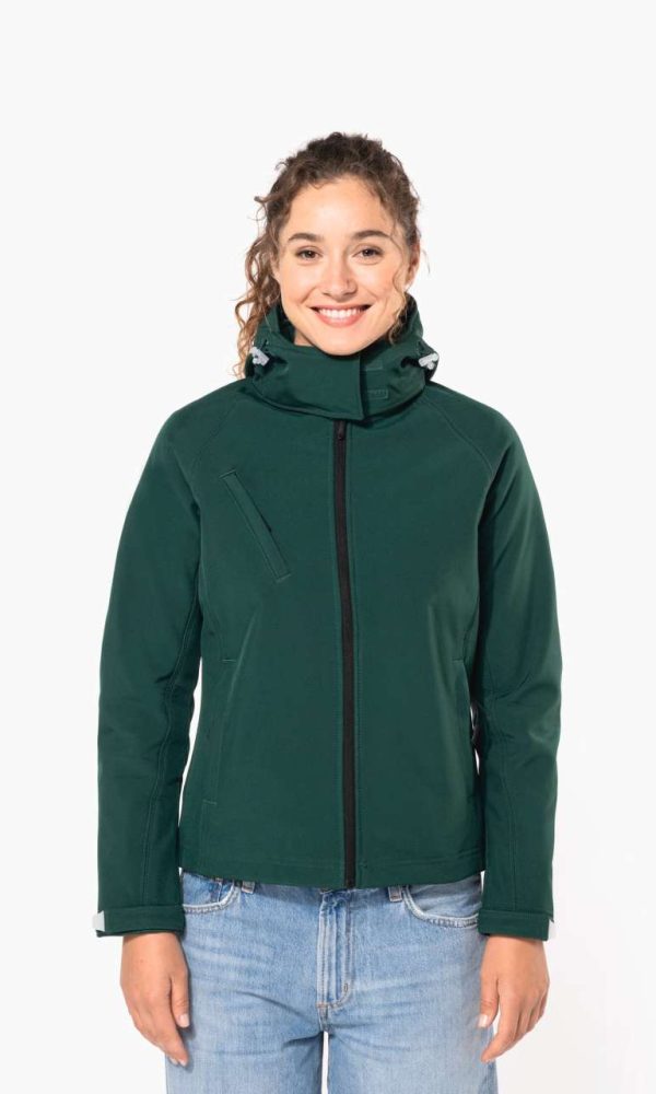 LADIES' DETACHABLE HOODED SOFTSHELL JACKET