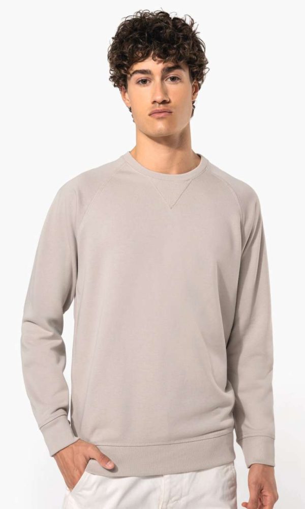 MEN'S ORGANIC COTTON CREW NECK RAGLAN SLEEVE SWEATSHIRT