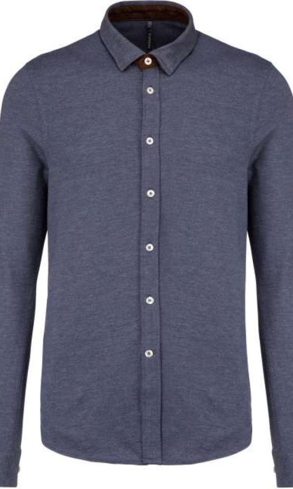 LONG-SLEEVED JACQUARD KNIT SHIRT