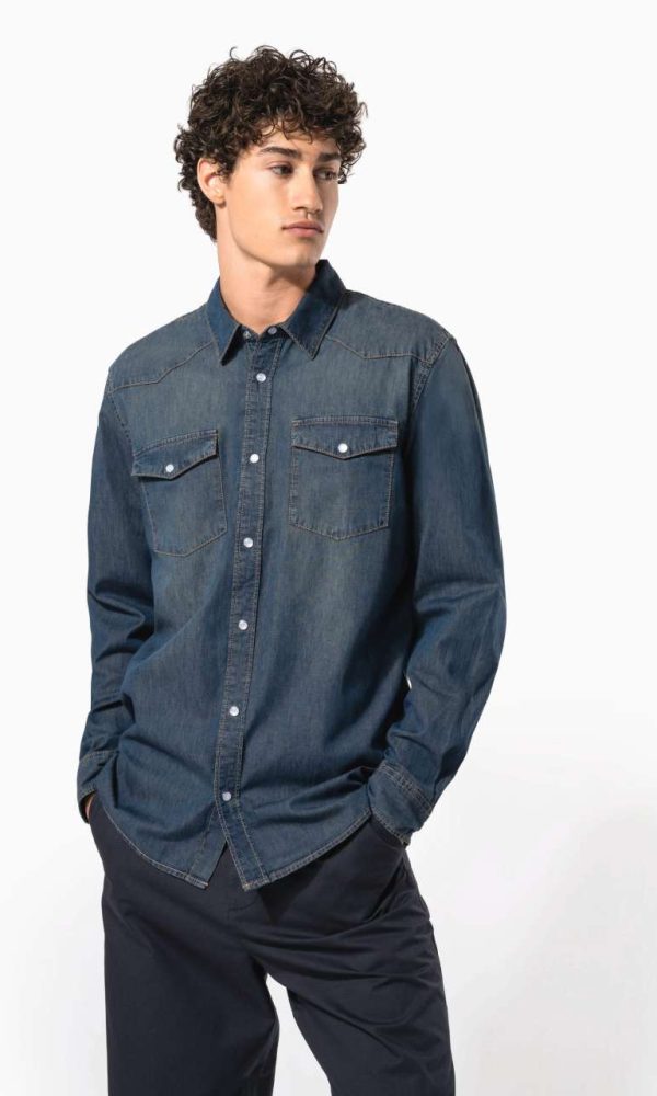 MEN'S LONG-SLEEVED DENIM SHIRT