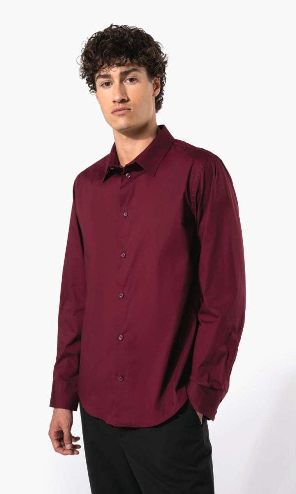 LONG-SLEEVED COTTON/ELASTANE SHIRT
