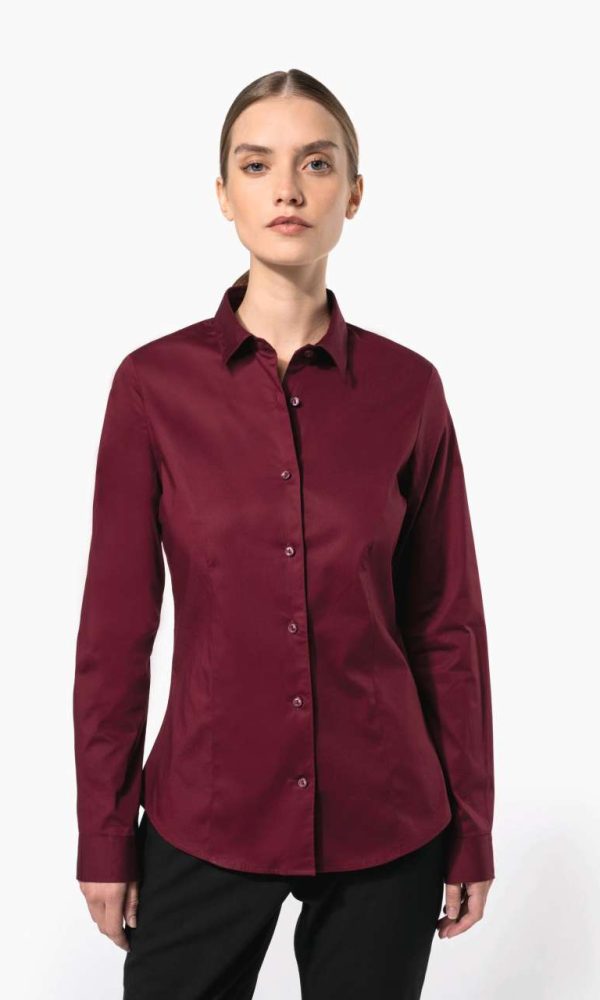 LADIES' LONG-SLEEVED STRETCH SHIRT