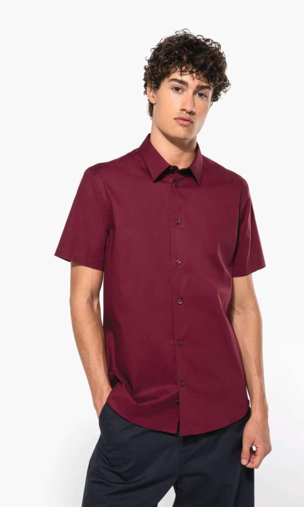 SHORT-SLEEVED COTTON/ELASTANE SHIRT