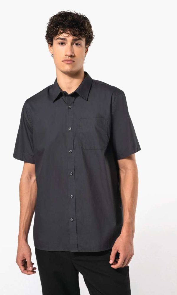 MEN'S SHORT-SLEEVED COTTON POPLIN SHIRT