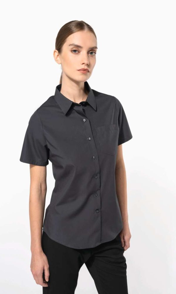 LADIES' SHORT-SLEEVED COTTON POPLIN SHIRT