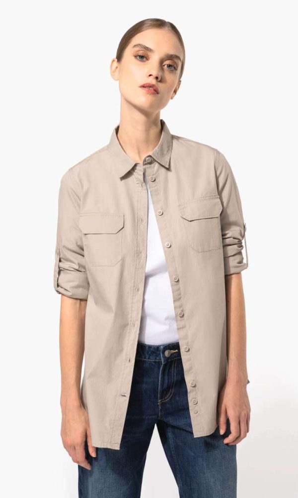 LADIES' LONG-SLEEVED SAFARI SHIRT