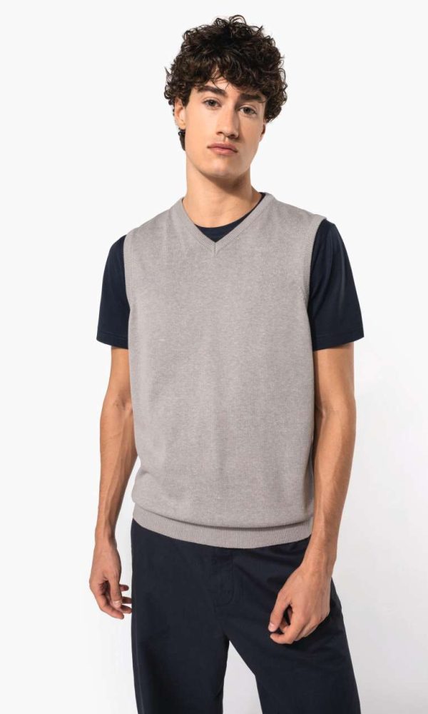 MEN'S SLEEVELESS V-NECK JUMPER