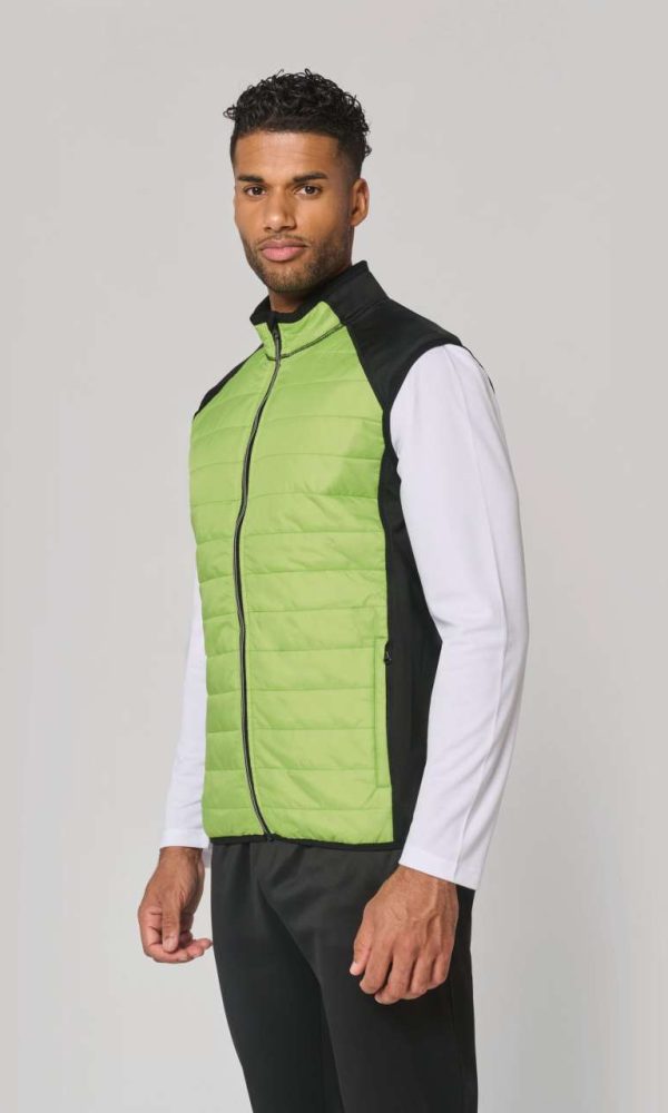 DUAL-FABRIC SLEEVELESS SPORTS JACKET